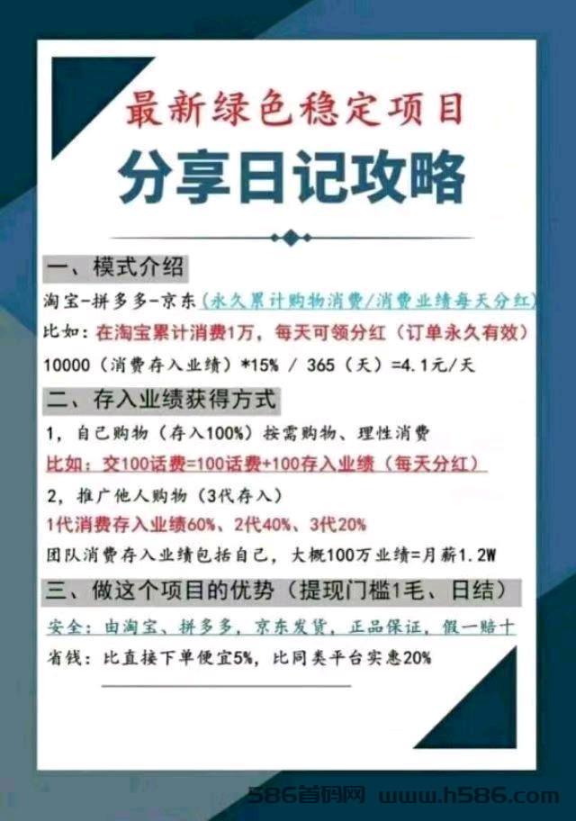 分享日记用花掉的钱生钱、宝妈必备养老永久分红项目！