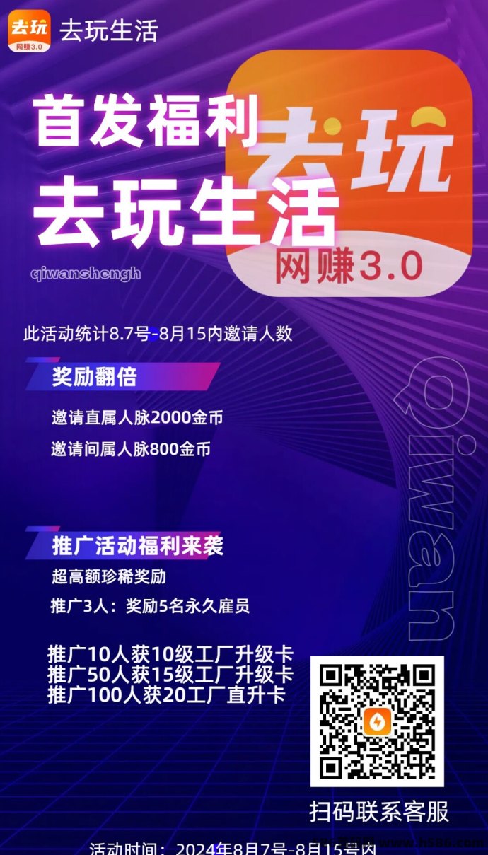 去玩生活：零投Web3.0网赚城市，轻松日赚5-2000+