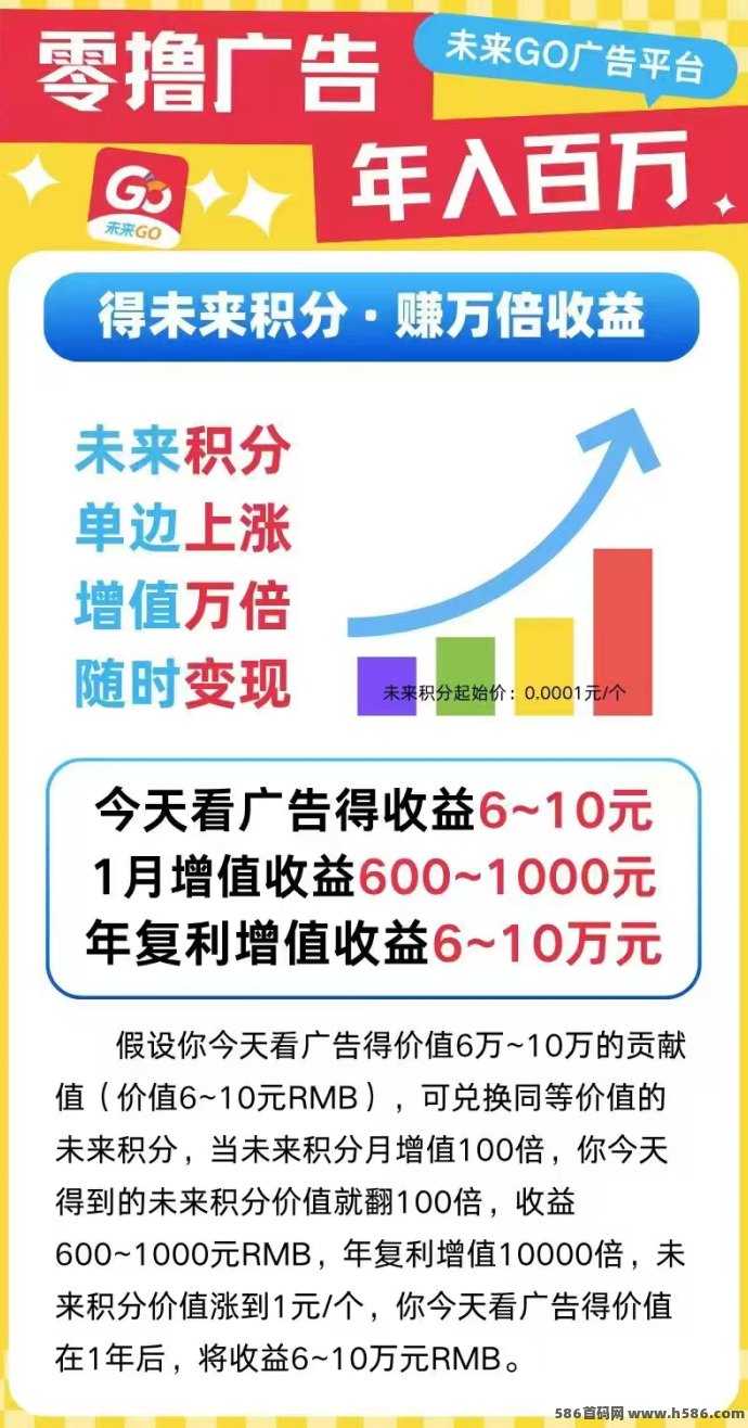 未来GO2.0新版本上线，广告+小游戏双通道褂机收溢，每天稳定增长零门槛变现！