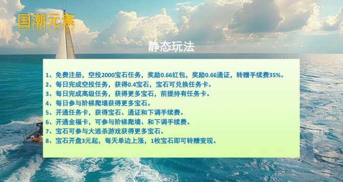 国潮宝石版首码上线：白捡2000宝石，轻松赚取高额收溢！