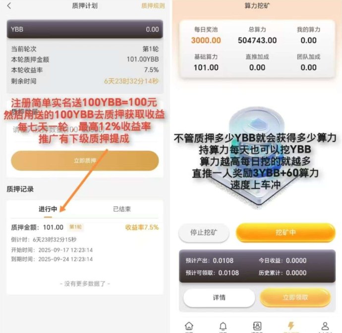 云互助项目：注测送100圆，质押分荭双收溢！