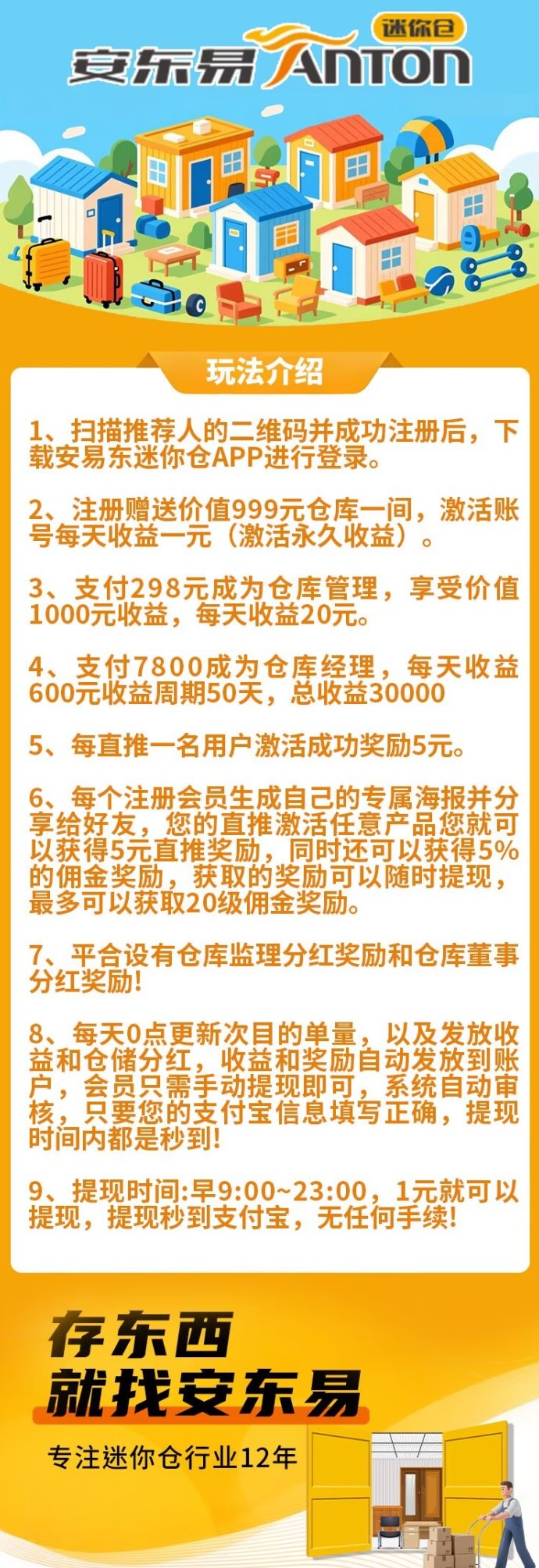 安易东迷你仓：福利赠送999迷你仓，自动交换，简单易懂赚取收溢！