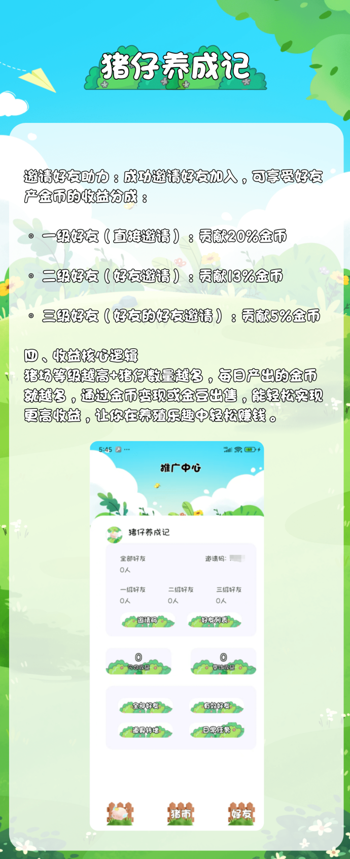 猪仔养成记首码来袭，轻松授权，零广告任务每日稳领1米！