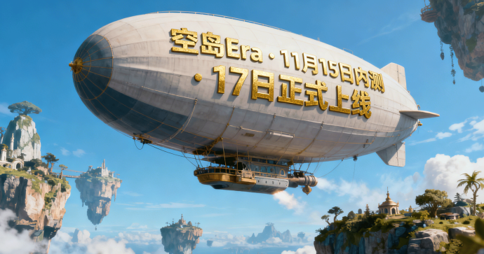 空岛Era双端开启！11月15日内测 · 17日正式上线，新人29.9礼包抽冒险家、300米据点构建资源循环体系
