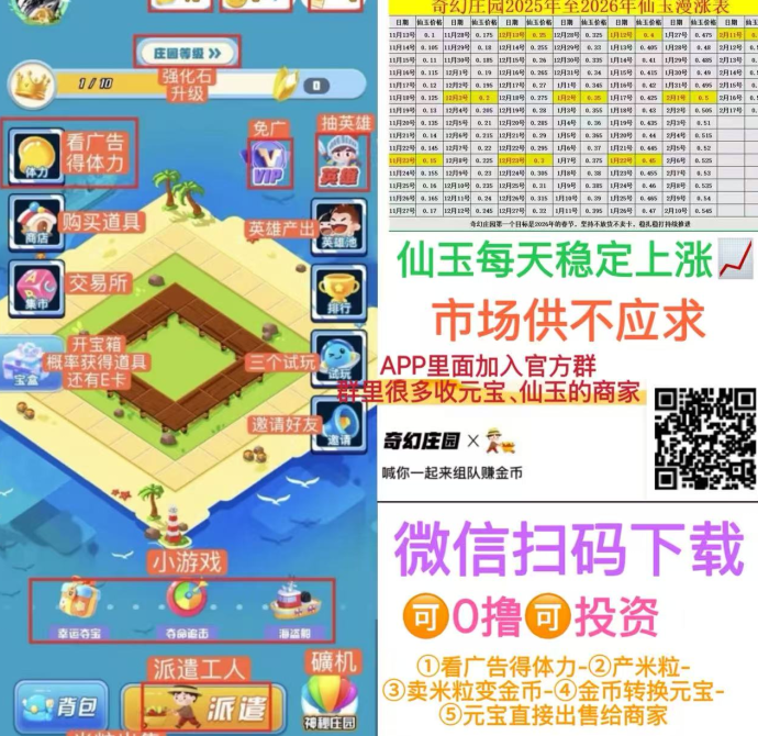 奇幻庄园畅玩攻略：仙玉稳定上涨，玩法多元化，生态化收溢全面开启