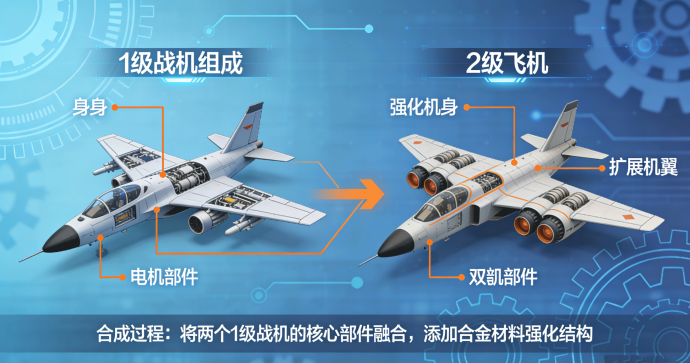 星际战机卷轴盘玩法解析：实铭领取战机、合成升级到10级，转盘道具获取与市场维护说明