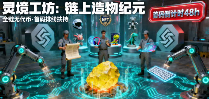 灵境工坊：链上造物纪元， 虚拟造物+NFT合成+团队协作，送工坊NFT！