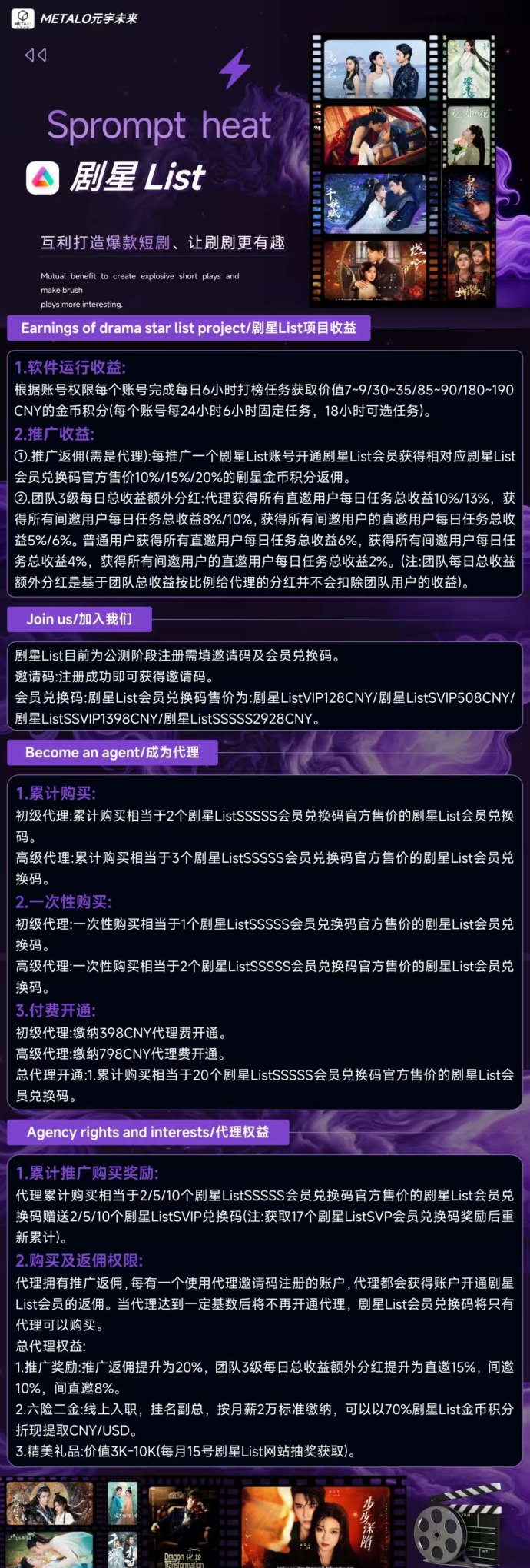 剧星List短剧打榜电脑/手机褂机项目，新年财富之路，正规绿色长期稳定！