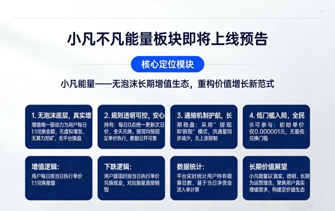 新板块提前曝光！小凡能量即将上线，懂的人已经开始抢先卡位！