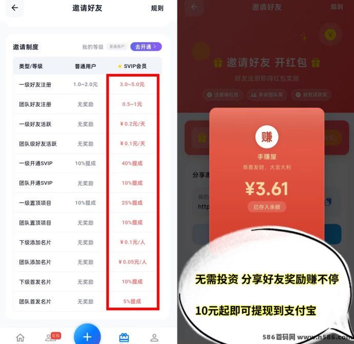 手赚屋实测分享：不花一分钱，零门槛赚米，10圆秒提！