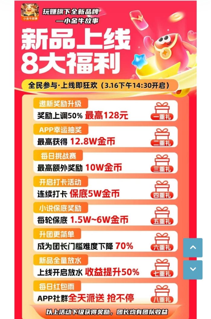 小金牛故事3.16上线！零成本看广告项目，单机日赚50+