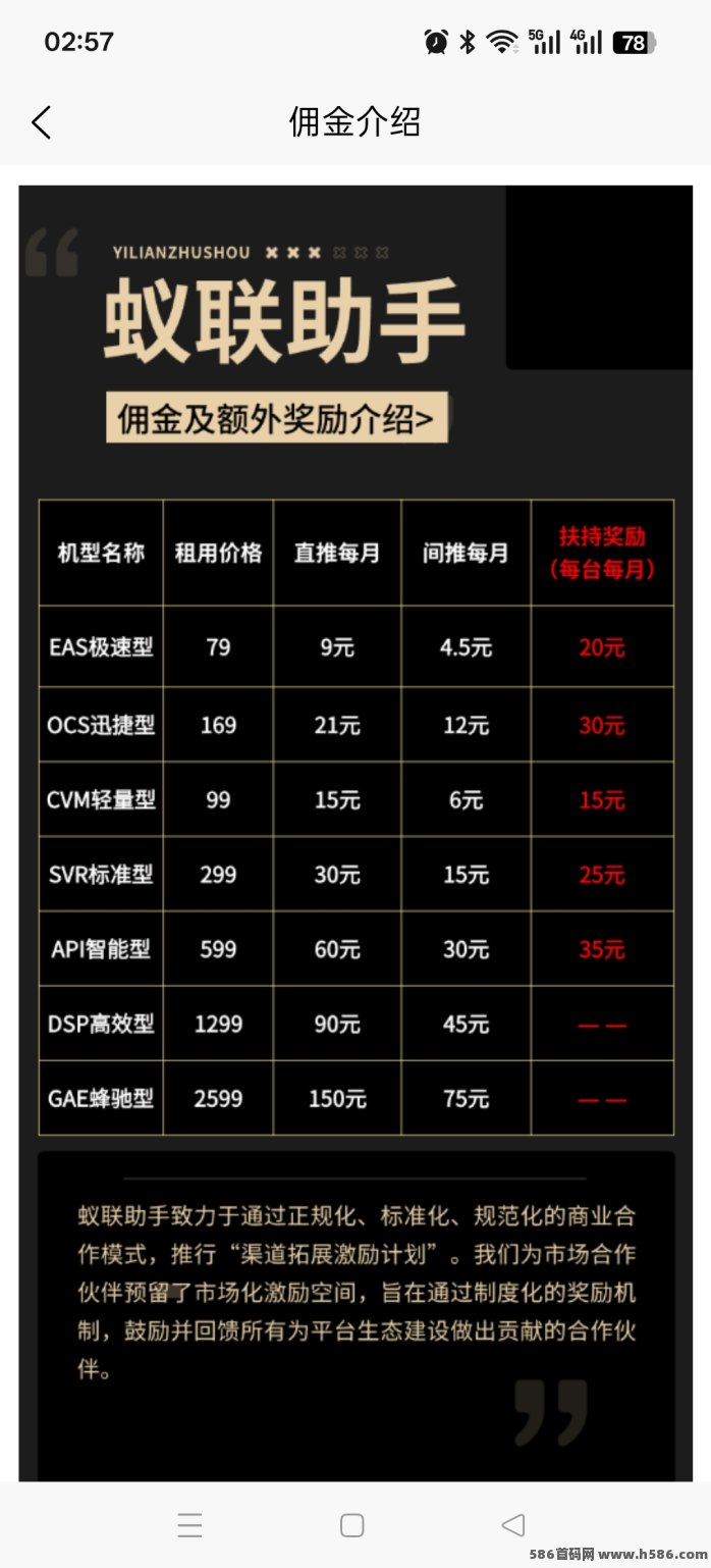 蚁联助手，首页领取挖机，每天签到一下即可！