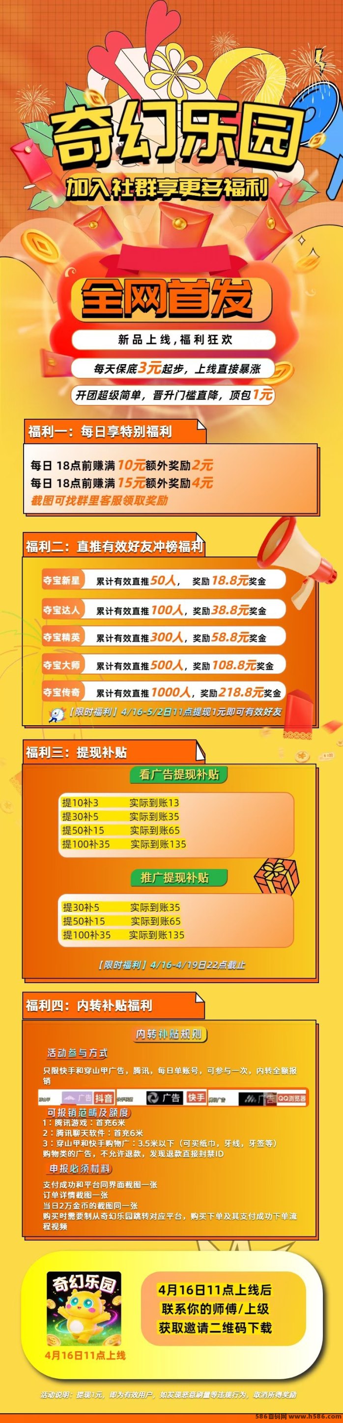 奇幻乐园广告赚米新品上线，高保底收溢团队模式
