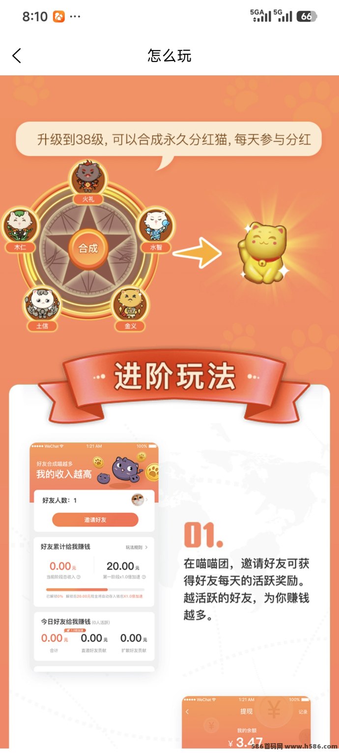 猫晓晓首码上线：每天30广告轻松赚3米！不看权重！