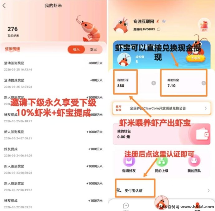 全民养虾新上线，喂养可卖出，每天2秒轻松赚！