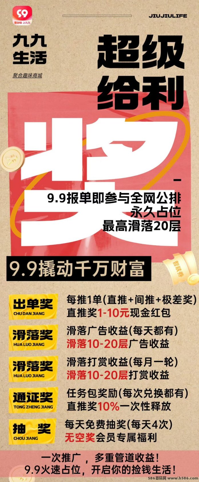 99生活趣味电商21日首发：花9.9元每月返10圆，不拉人也躺赚1600+！